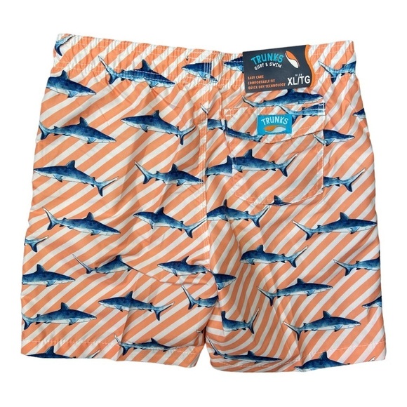 Trunks Surf & Swim Boys Shark Striped Print Swim Trunk Shorts Size XL - Picture 16 of 16